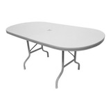 Oferta Mesa Oval Extensible Reforz Blanca Plegable Con Pcaño