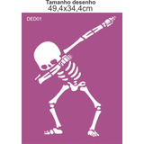 Stencil Esqueleto Pintura Parede 
