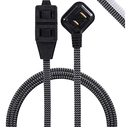 Cable De Extensión Trenzado De Diseño Ge Gray & Black De 6 P