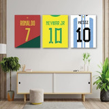 Cuadros Camisetas Messi Cristiano Y Neymar Qatar 22 Retablo