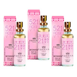 Kit 3 Perfume 521 Vip Rose Feminino Amakha Paris Bolso Bolsa