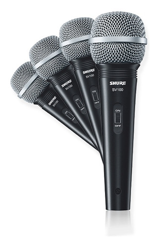 Kit De 4 Micrófonos Shure Sv100 Vocal Dinámico