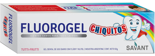 Crema Dental Fluorogel Chiquitos Tutti Frutti X60gr Pack X2 