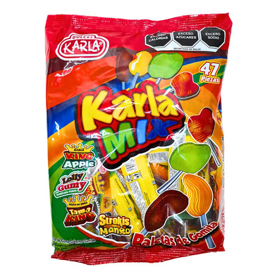 Sutido De Paletas Dulces Karla Mix Chile Mango Tamarindo 47p