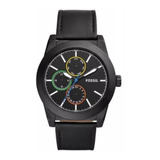 Reloj Fossil Geoff Multifuncional Negro Cuero Bq2358