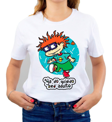 Polera Estampada Dama 100% Algodón Carlitos Rugrats 858