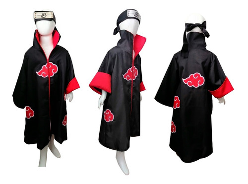 Disfraz Capa Akatsuki Naruto Sasuke Cosplay Boruto + Kunais