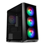 Gabinete Gamer Mancer Ward Rainbow Lateral Vidro 4 Fans