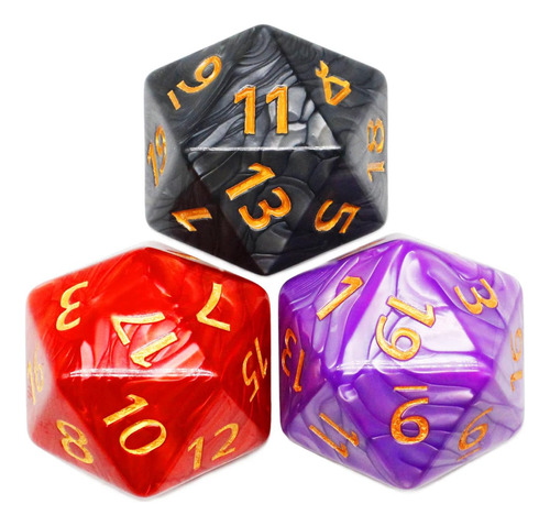 3 Uds., Dados Gigantes D20 De 55mm, Juegos De Dados Grandes 