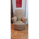 Sillón Antiguo De Un Cuerpo Tipo Berger + Banco Apoya Pies