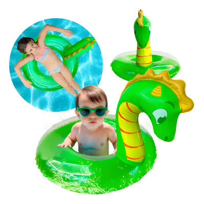 Inflable Salvavidas Dragón Verde Glitter Flotador Infantil | Meses sin interés