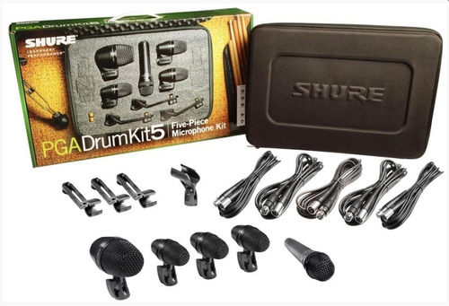 Kit 5 Microfone Para Bateria Shure Drumkit5 + Nf Original