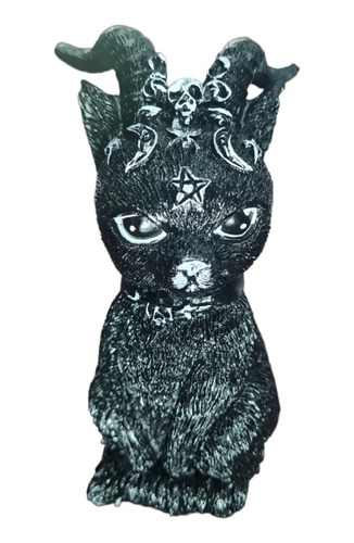 Adorno Figura Estatua Gato Negro Satánico Bruja Wicca