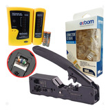 Kit Teste Cabo Rede + Alicate Crimpar Rj45 Ez + 100 Conector