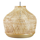 Lámpara Colgante De Bambu Bamboo Con Resina Natural 40x45cm 