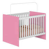 Cuna Madera Infantil Catatau Rosa Y Blanca