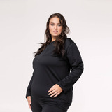 Blusa Plus Size Térmica Tecido Peluciado Feminino Dias Frios