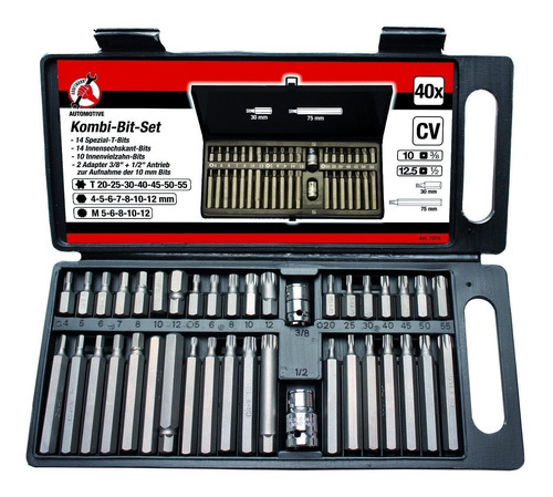 Juego De Puntas Allen, Torx, Bristol 40 Piezas Bgs