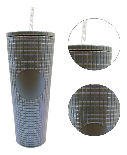 Vaso Doble Pared Termo Studded 24oz Tapa Popote Wellspring