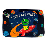 Tapete De Quarto Estampado Astrodino 60 X 40 Antiderrapante