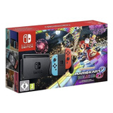 Console Nintendo Switch + Joy-con Neon + Mario Kart 8 Deluxe + 3 Meses De Assinatura Nintendo Switch Online, Azul E Vermelho - Hbdskabl2