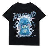 Camiseta De Manga Curta Em Algodão Puro Creative Stitch Frie