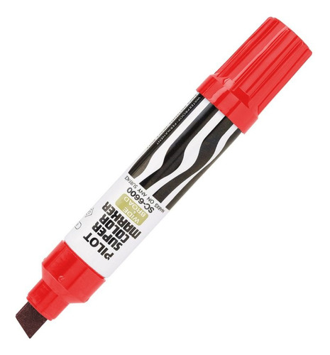 Marcador Plumon Jumbo Pilot Permanente Tinta Roja Cincel Color Rojo