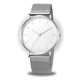 Reloj Pulsera Silvertime Blanco Minimalista, Analógico