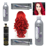 2 Tinta Vermelho +2 Ox 20 Vol 90ml + 1 Shampoo Anti Resideos