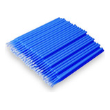 Kit 100 Unidade Microbrush Cotonete Alongamento Cílios Azul