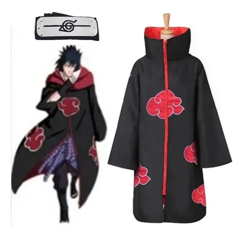 Naruto - Akatsuki Nube Roja Túnica Cos Ropa + Diadema