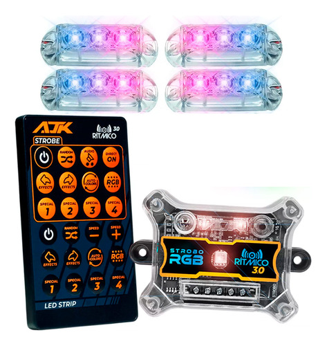 4 Estrobo 12v Carro Caminhão Moto Flash Led Forte - Cores