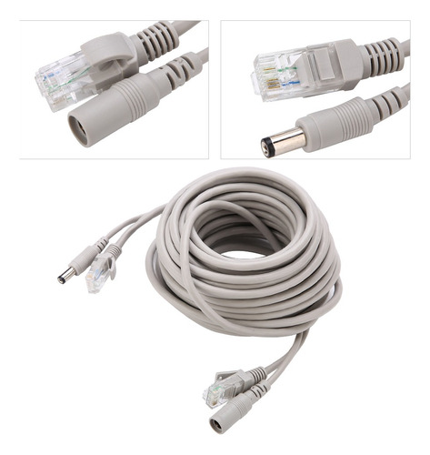 Fuente De Alimentación Cc Rj45 Cable Ethernet Cctv (15m)