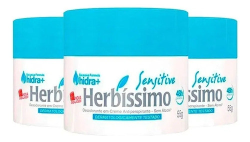 Desodorante Creme Herbíssimo A Escolher 55g Kit C/3