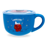 Taza De Sopa De Cerámica Silver Buffalo Peanuts Snoopy Chill