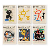 Cuadros Decorativos  Minimalistas Joan Miro Set X 6