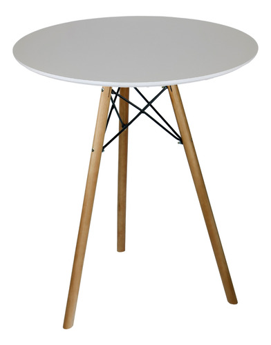 Mesa 60cm Jantar Redonda Mdf Base Eiffel Tripé Cozinha Nc