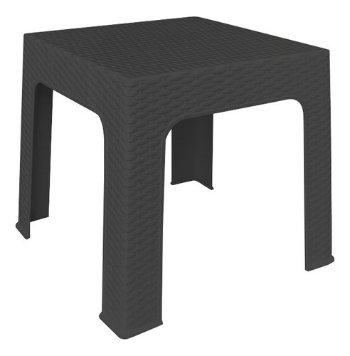 2 Mesa Lateral Centro Tipo Rattan Exterior Negro