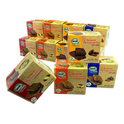 Pack X12 Barritas Nutritivas Amaranto Y Cacahuate Sin Gluten | Envío gratis
