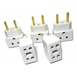 Kit Com 5 Adaptador De Tomada Bob 3 Pinos 10a/20a P/2 Pinos