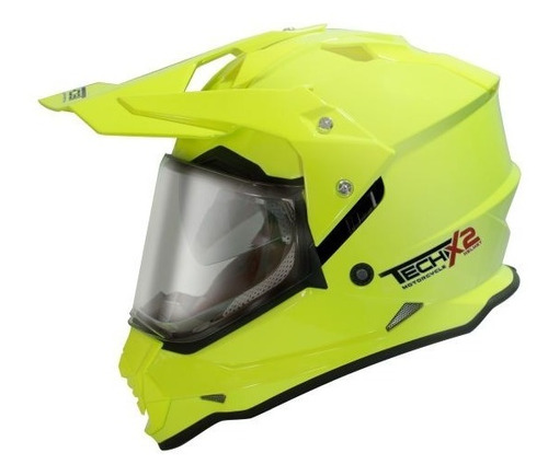 Casco Techx2 632a Cross C/mica/lente Interno Amarillo Ecer22