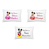 Fronha Personalizada Aqui Dorme Mickey Minnie Com Nome