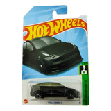 Hot Wheels Tesla Model Y Negro Hw Green Speed