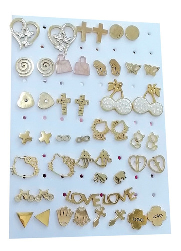 12 Aretes Topos Pendientes Zarcillo En Acero Inoxidable