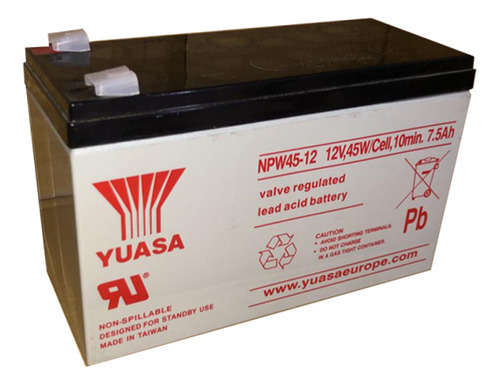 Bateria De Gel Yuasa Nnp W45-12 12v 7.5ah Para Alarmas Ups .