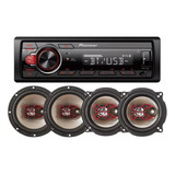 Aparelho Mp3 Pioneer Mvh-s218bt + 4 Falante Bravox 6 + 5 Pol