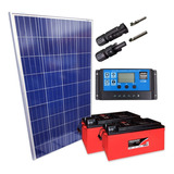 Kit Placa Solar 280w Controlador 10a Lcd Bateria 240ah
