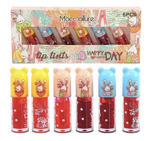 Set Brillo Tintas De Labios Para Niñas Happy Day Conejo