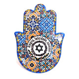 Mão Hamsa De Mesa Proteção Cerâmica Modelos Sortidos 14cm