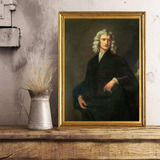 Quadro Do Astronomo Isaac Newton Moldura Especial